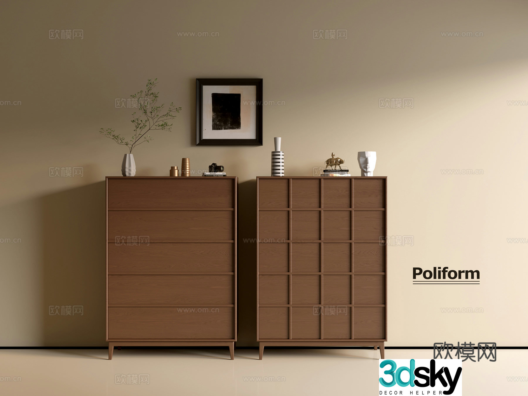 Modern wood grain cabinet ins wind minimalist wind cabinet whole cabinet sideboard balcony cabinet storage 3D model