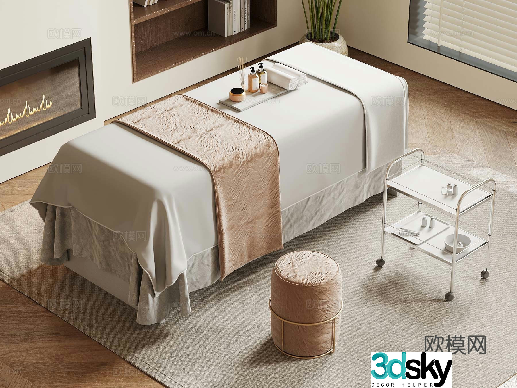 Modern massage bed beauty bed 3d model