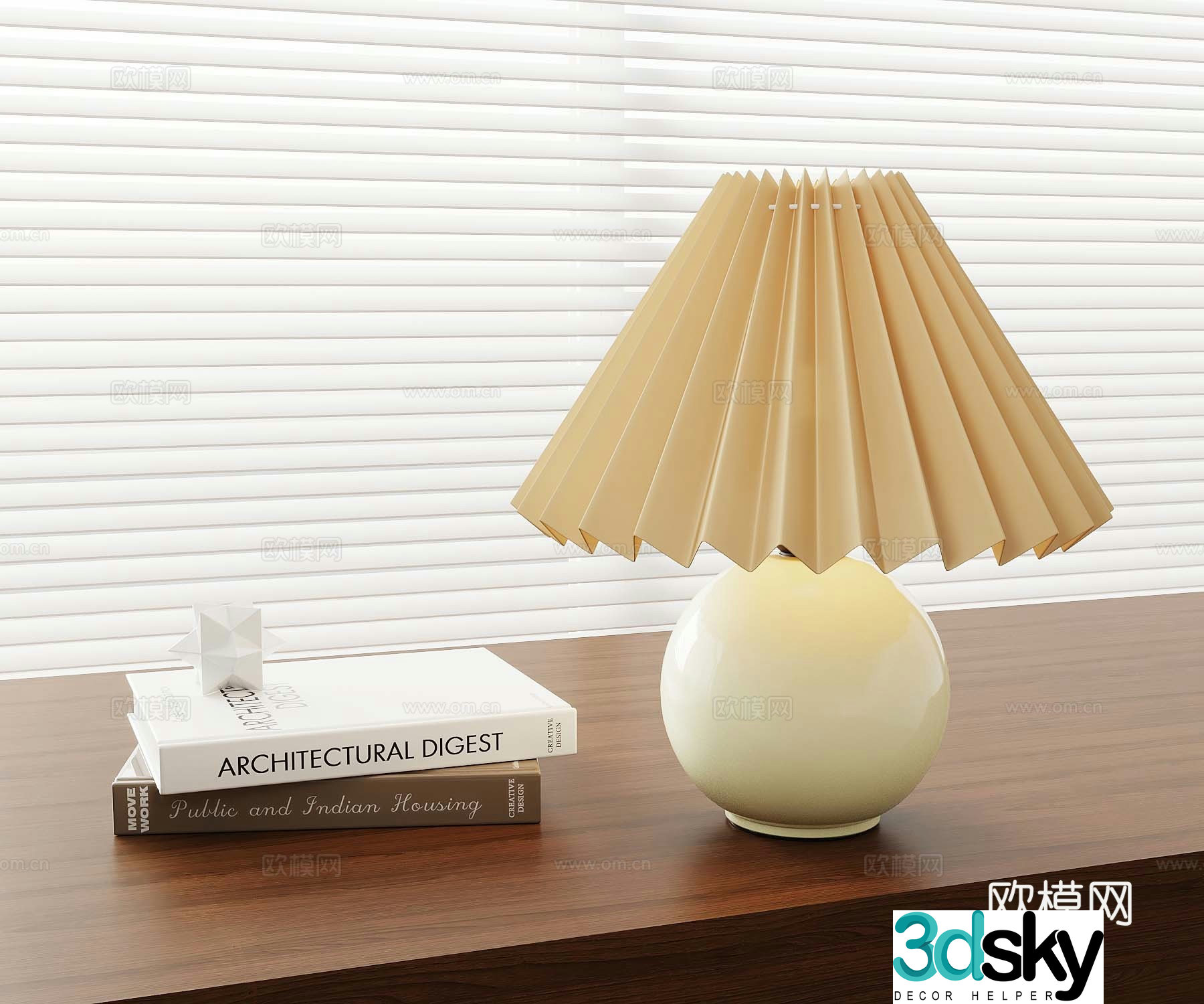 Modern Cream Temperature Lamp 3D Model