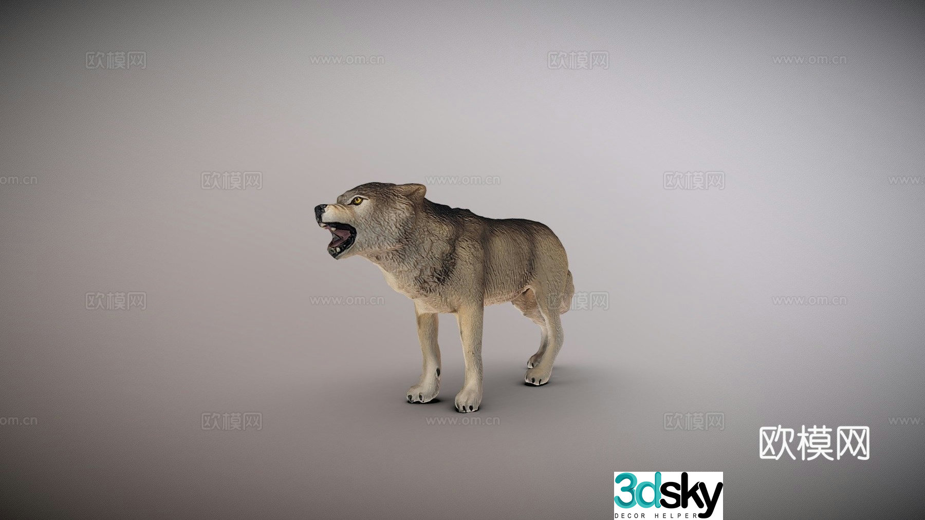 Wolf Statue 3d Model
