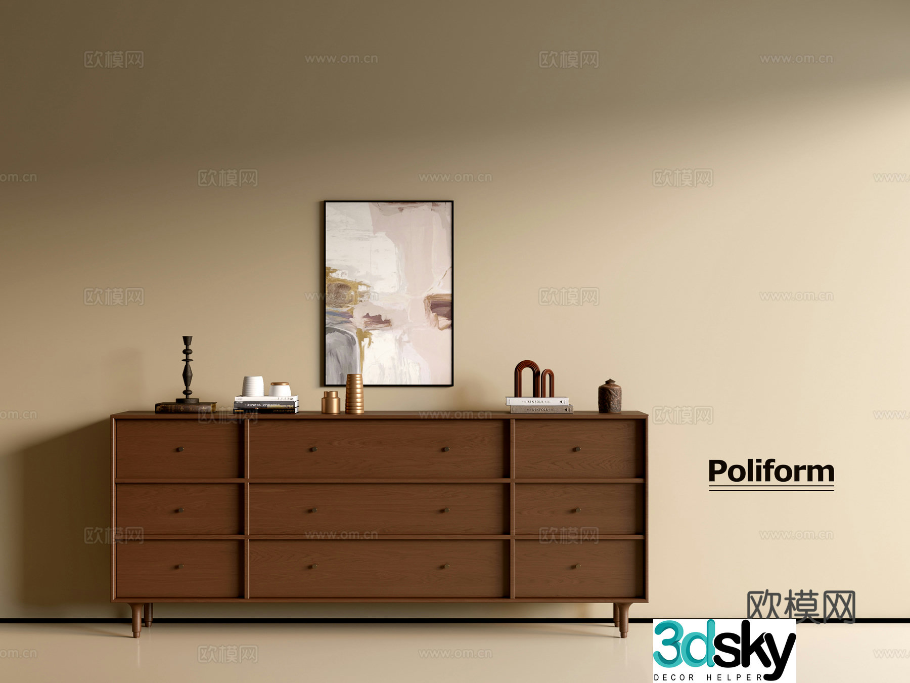 Modern wood grain cabinet ins wind minimalist wind cabinet whole cabinet sideboard balcony cabinet storage 3D model
