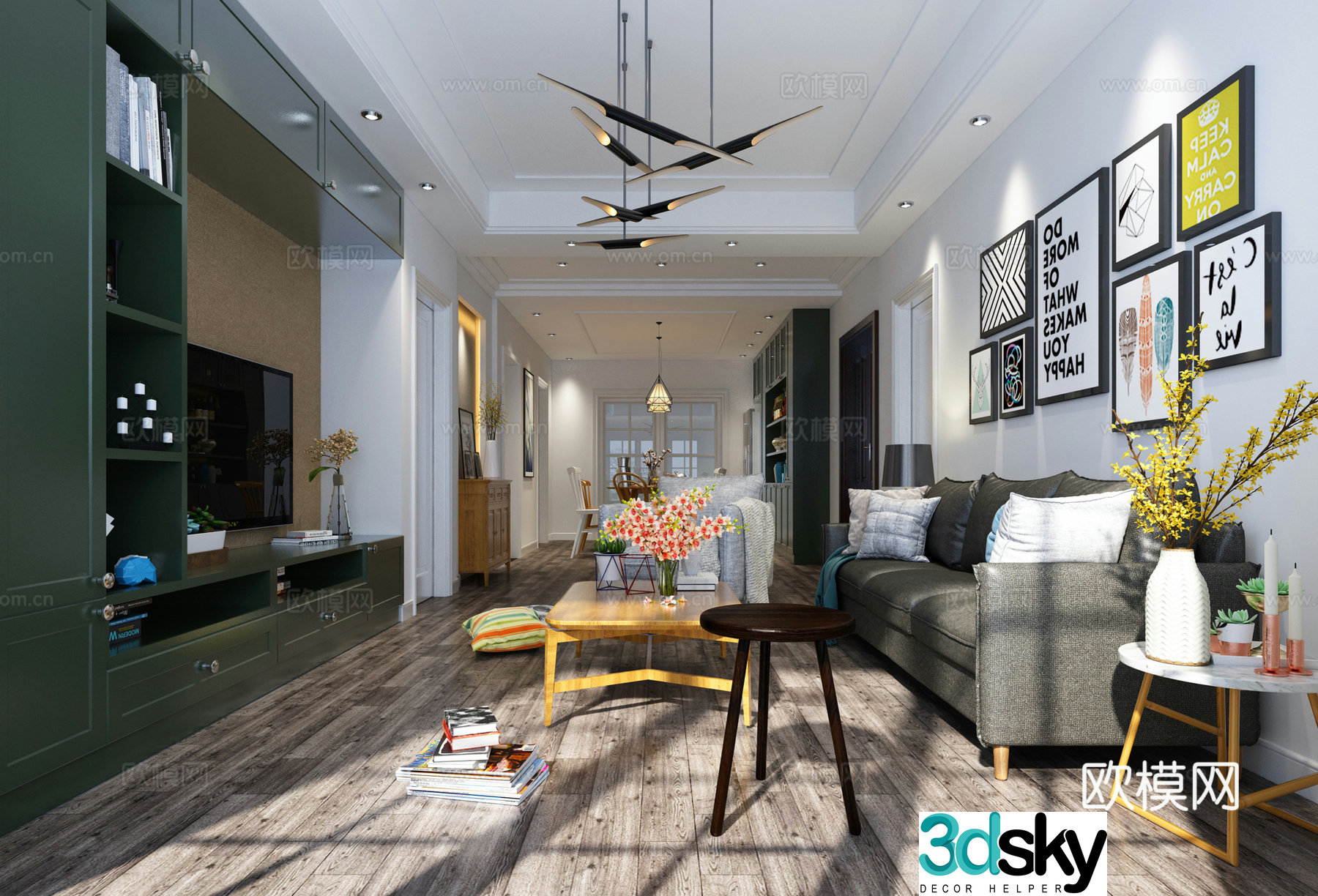 Nordic living restaurant IKEA style living restaurant living restaurant living room dining room 3d model