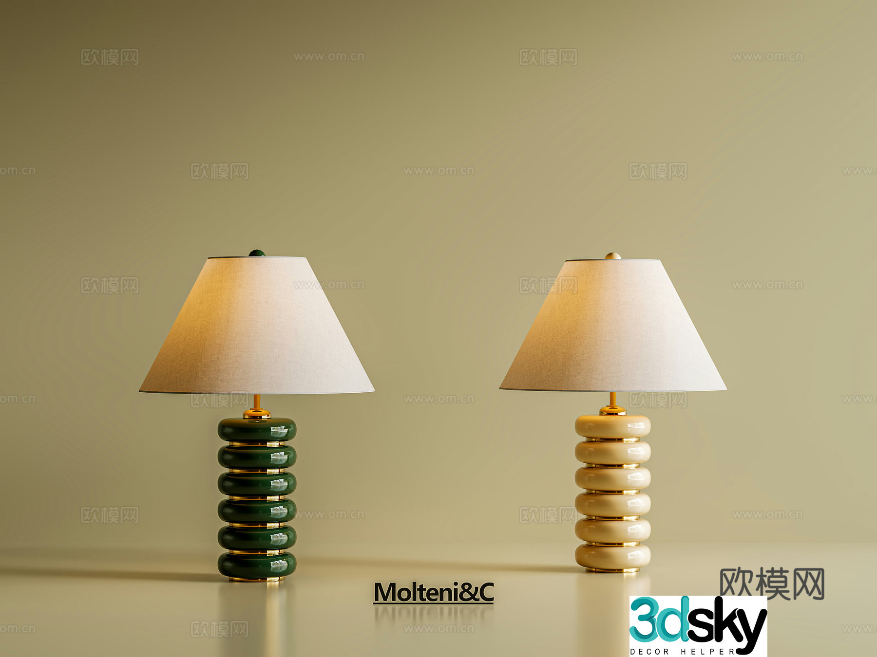New Chinese style Chinese desk lamp medieval light luxury desk lamp bedroom bedside desk lamp cream art desk lamp 3D model
