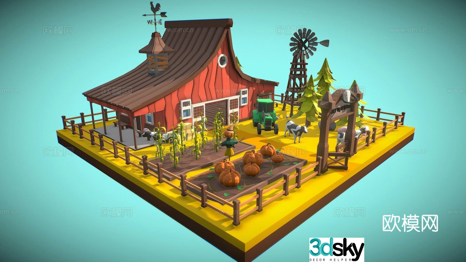 Low polygon farm V23d model