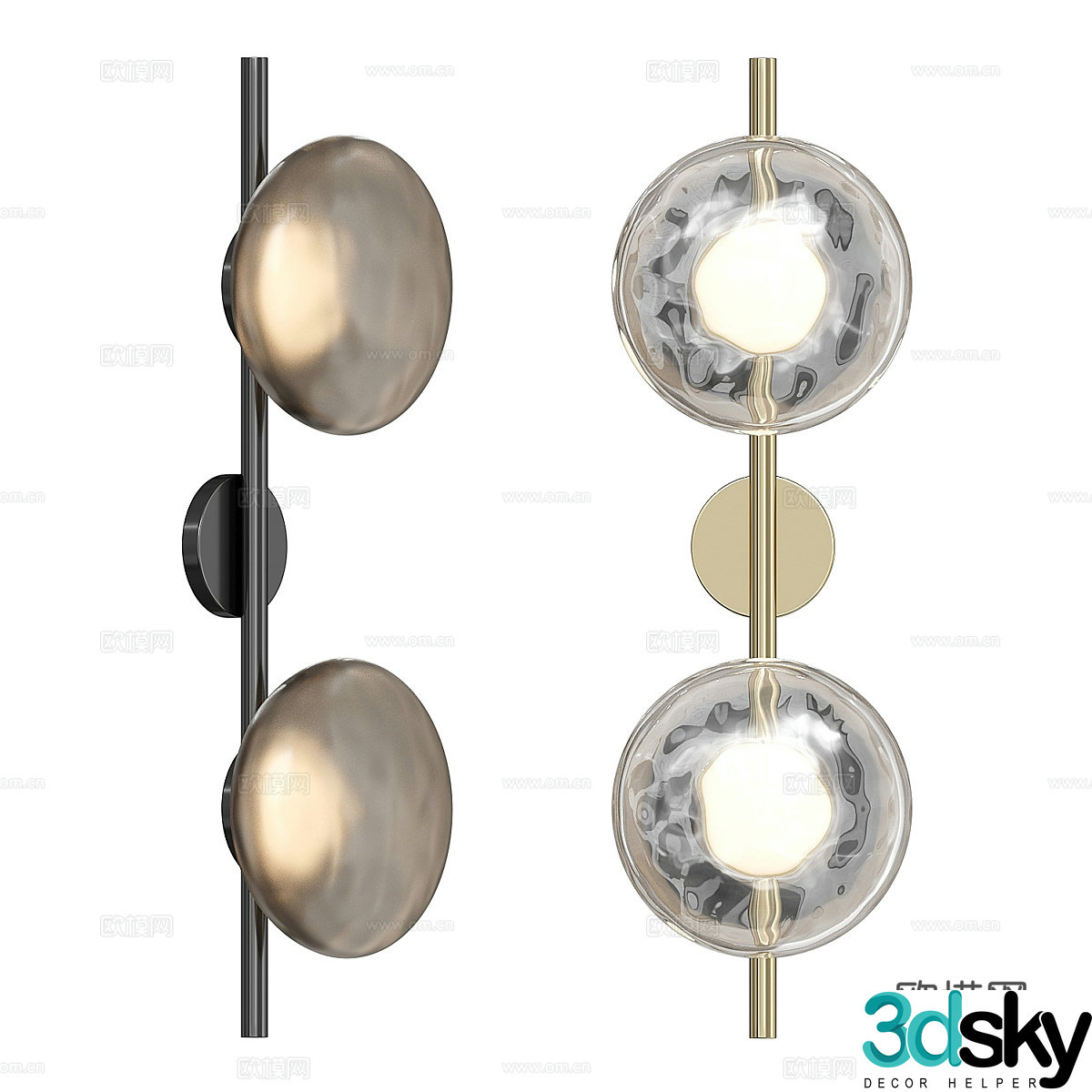 Modern Italian light luxury decorative wall light 3d model