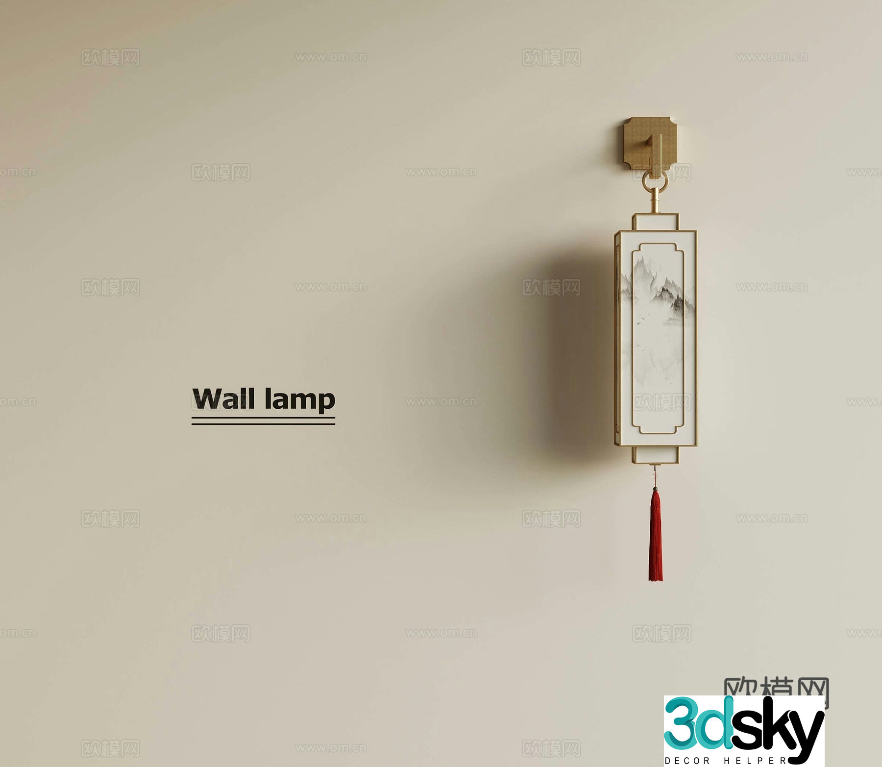 New Chinese style wall lamp garden lamp 3d model
