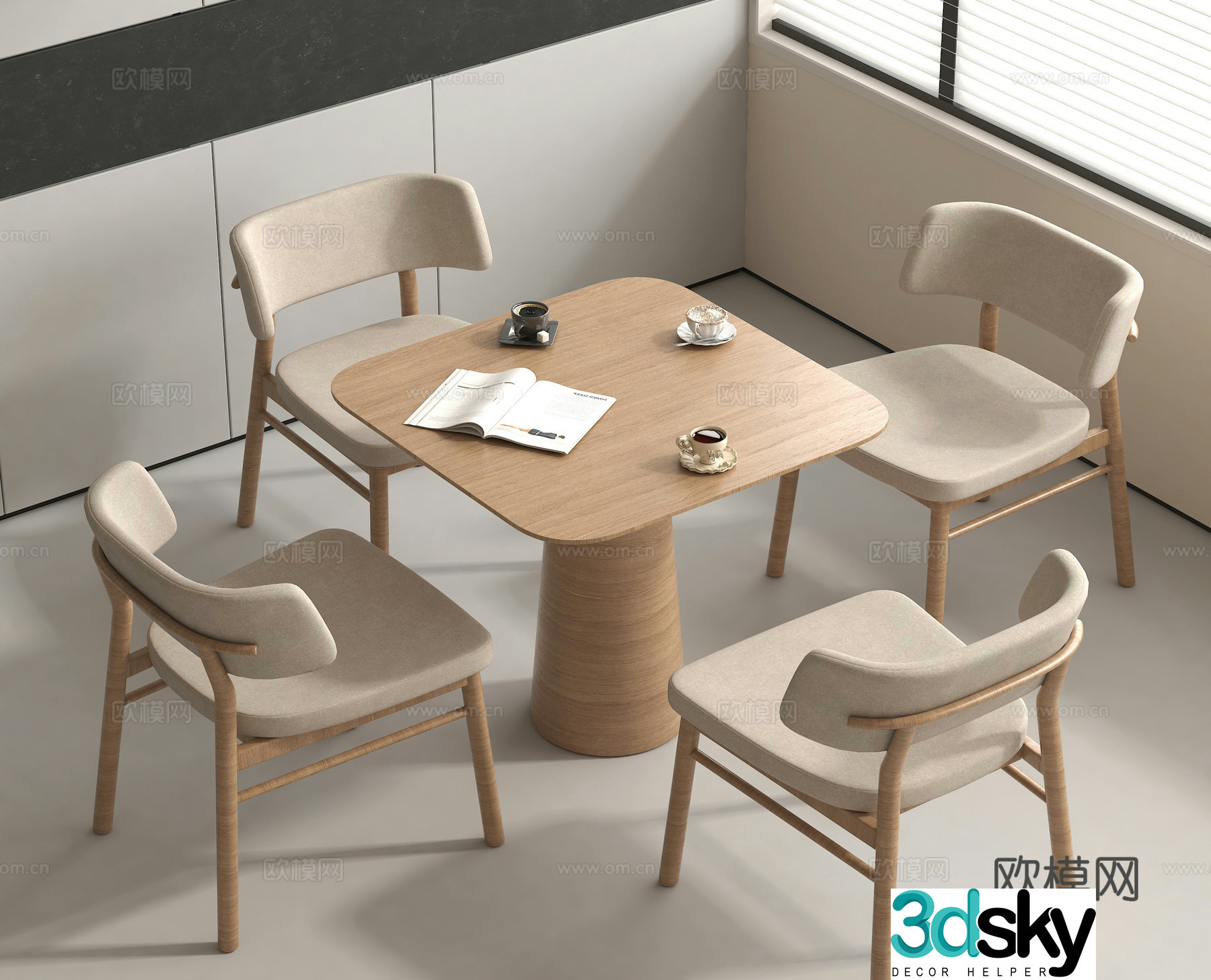 Leisure table and chairs coffee table and chairs negotiation table and chairs dining table and chairs 3D model