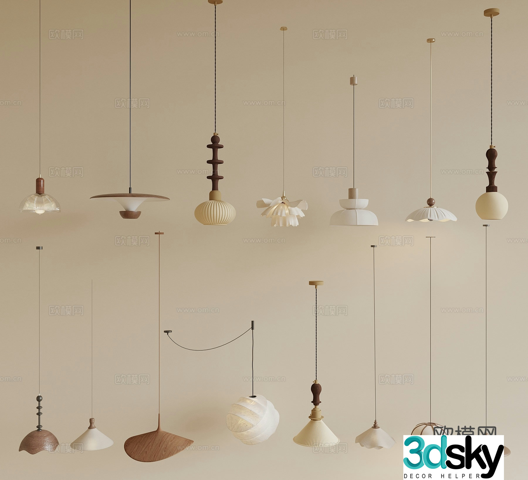 Medium-old small chandelier Medium-old cream style small chandelier Medium-old bedside chandelier Wasabi Medium-old small chandelier 3D model
