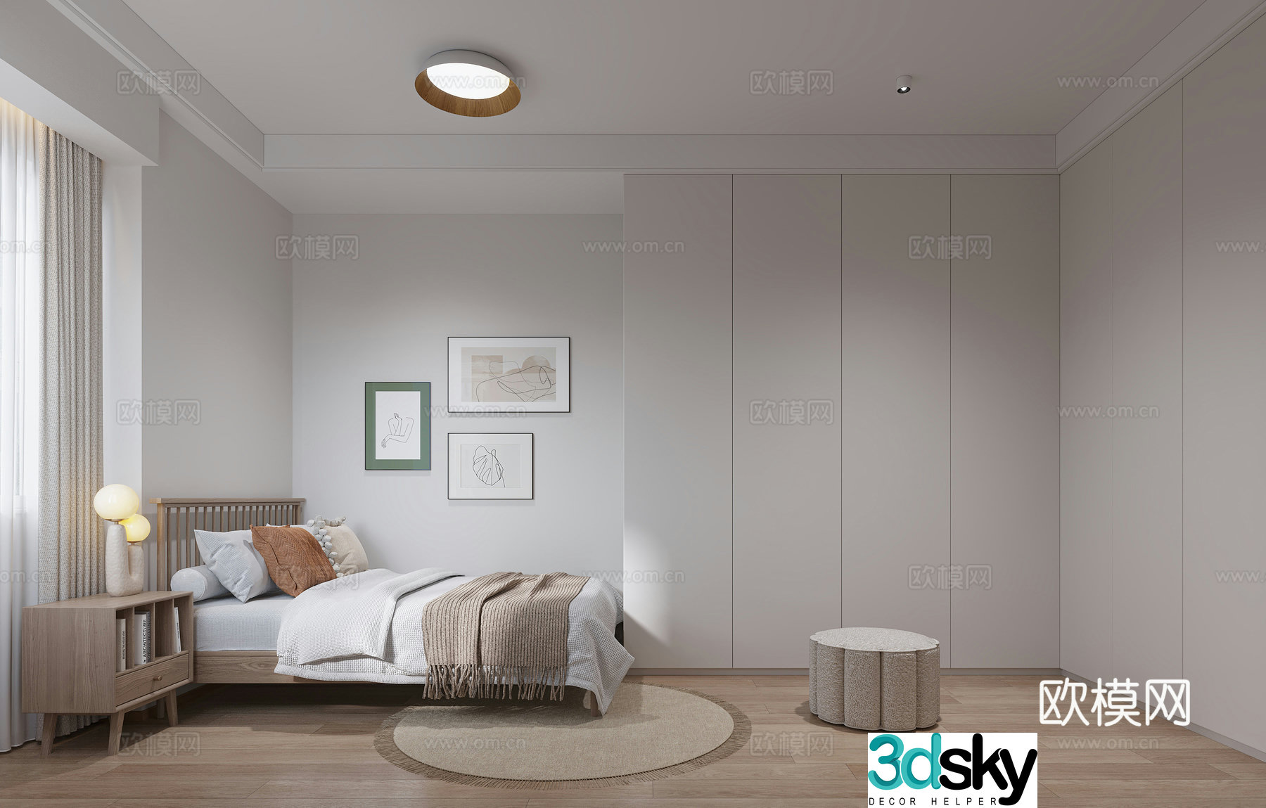 Nordic bedroom 3d model