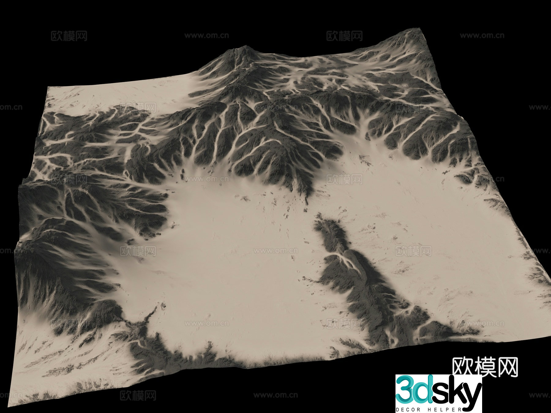veins terrain mountain shape ridge ridge valley mountain range canyon landform peak 3d model
