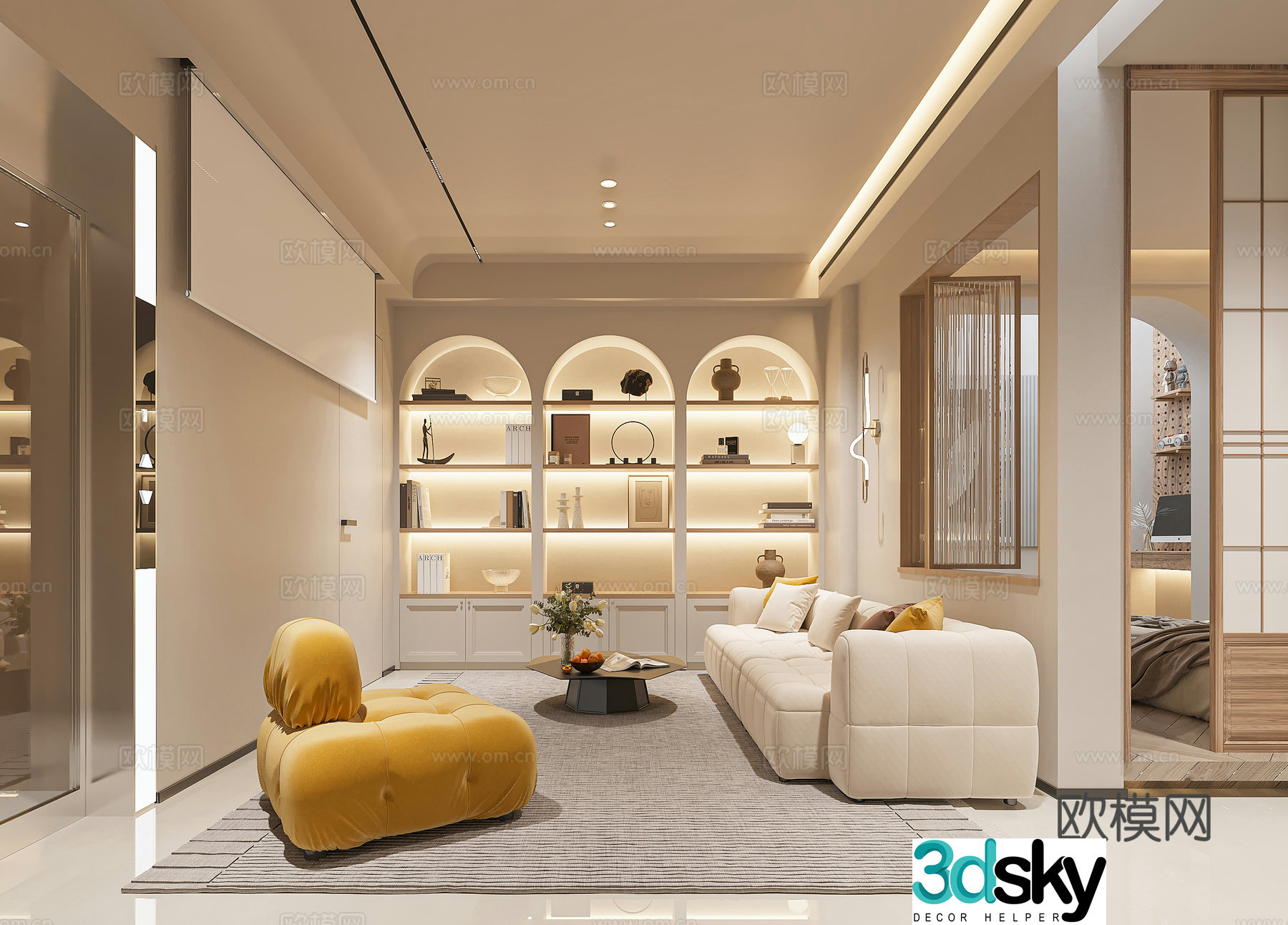 Modern basement 3d model