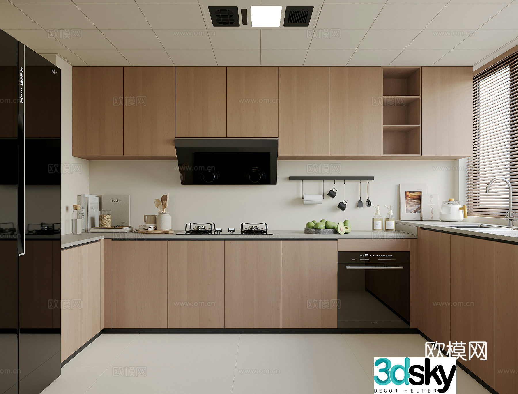 Modern home kitchen 3d model