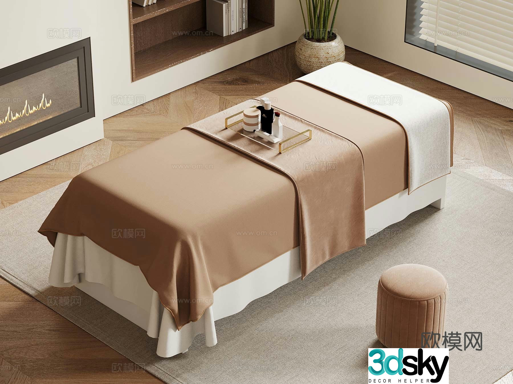 Modern massage bed beauty bed 3d model