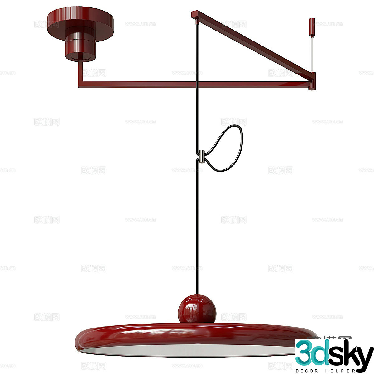 Modern Italian minimalist disc decorative chandelier 3d model