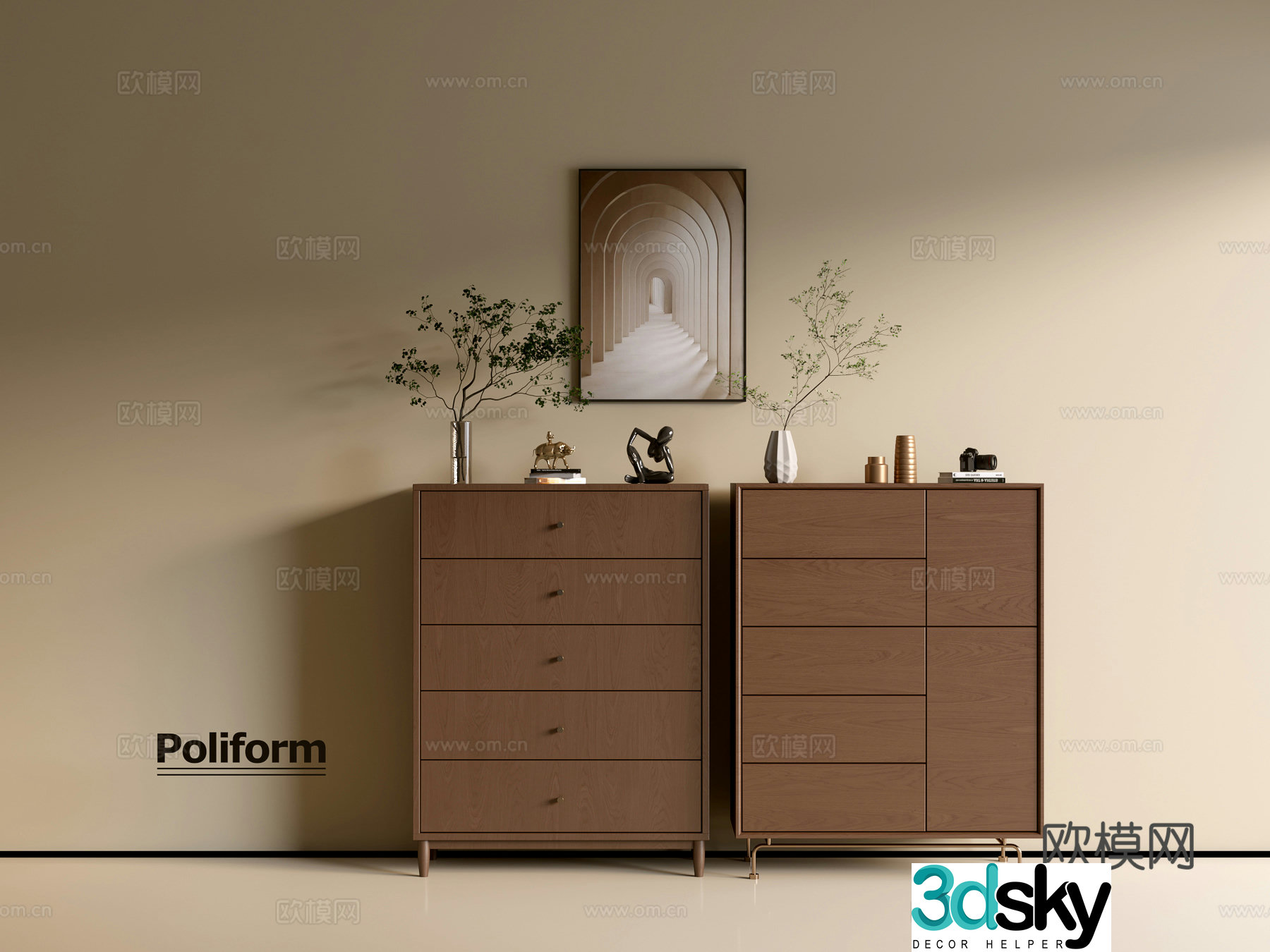 Modern wood grain cabinet ins wind minimalist wind cabinet whole cabinet sideboard balcony cabinet storage 3D model