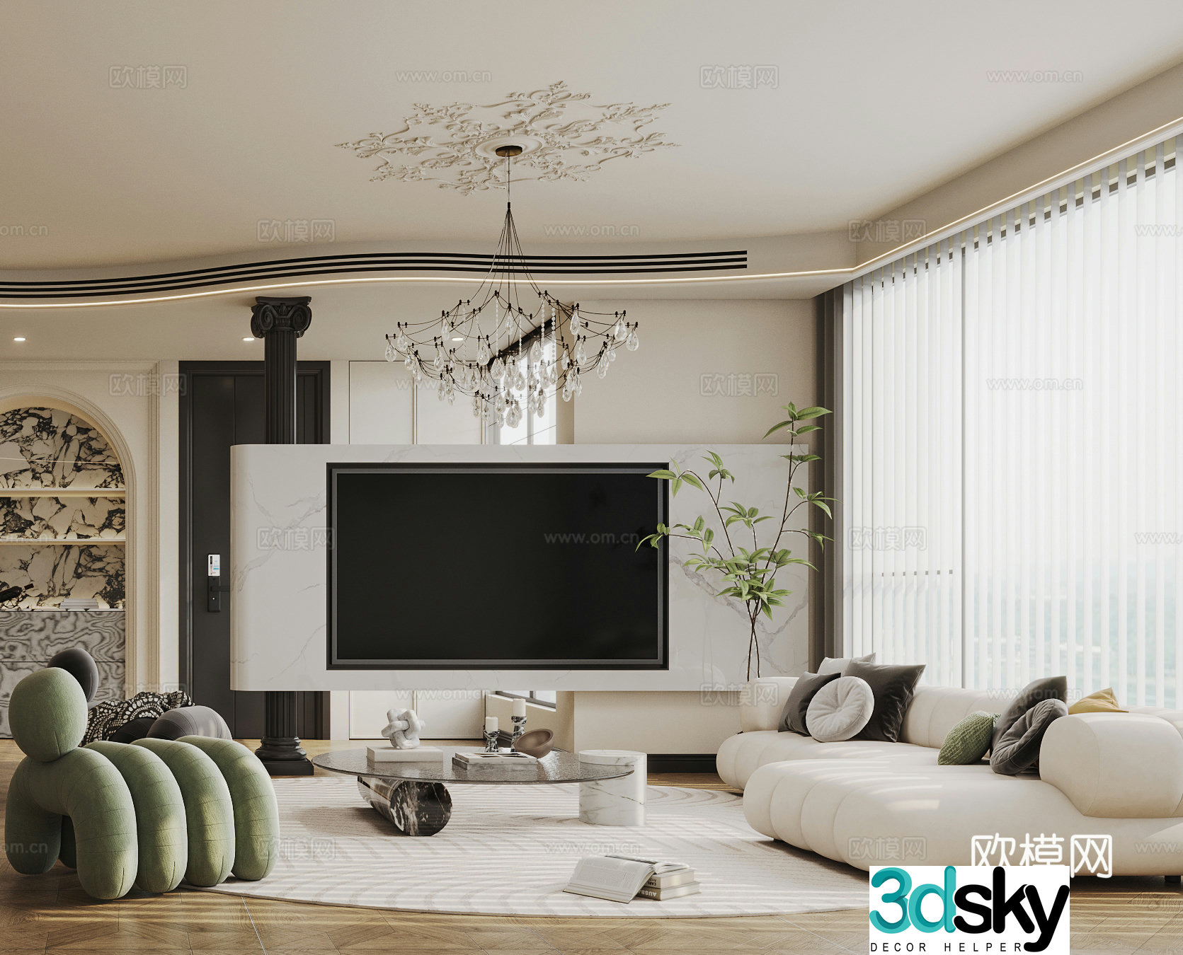 French medieval living room 3d model