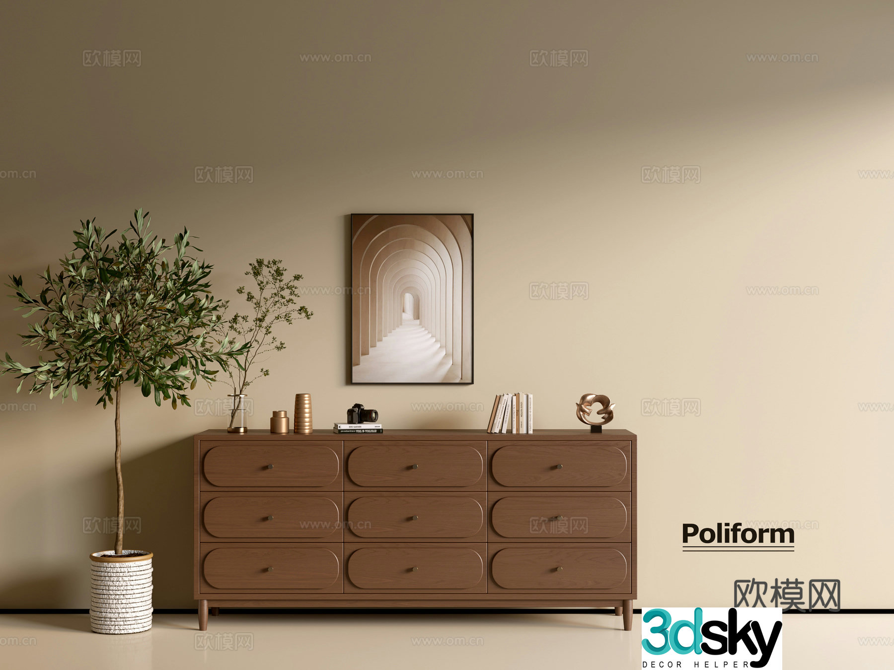 Modern wood grain cabinet ins wind minimalist wind cabinet whole cabinet sideboard balcony cabinet storage 3D model