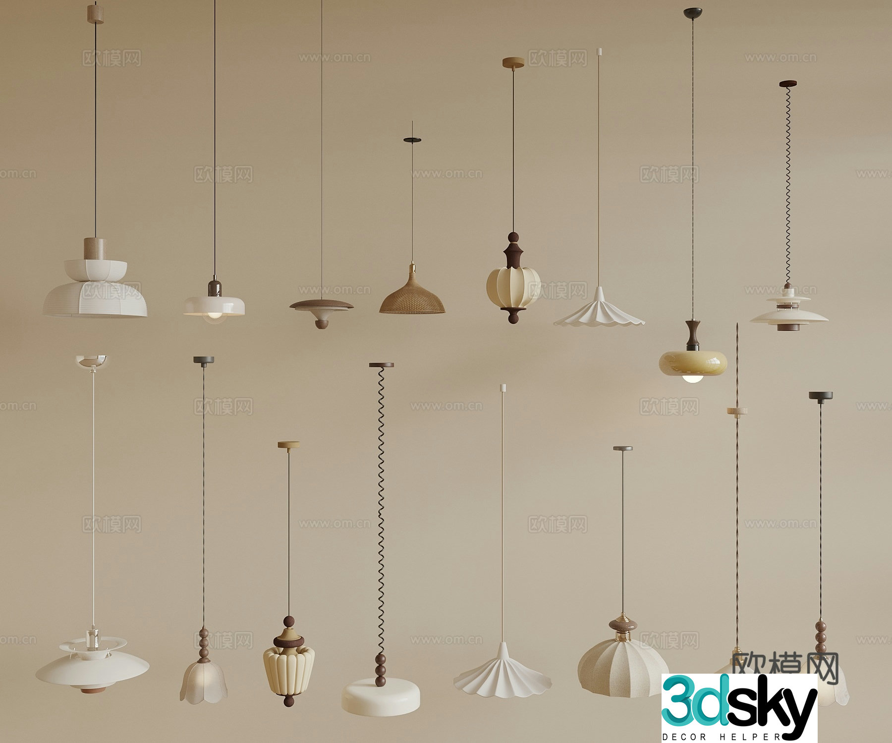 Medium-old small chandelier Medium-old cream style small chandelier Medium-old bedside chandelier Wasabi Medium-old small chandelier 3D model