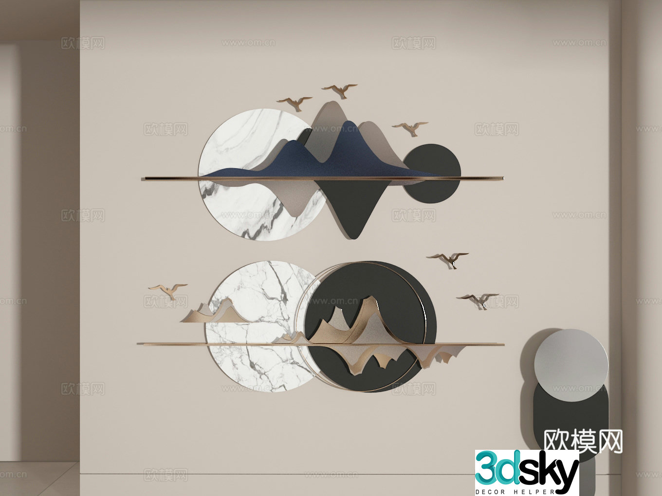 3D wall decoration model