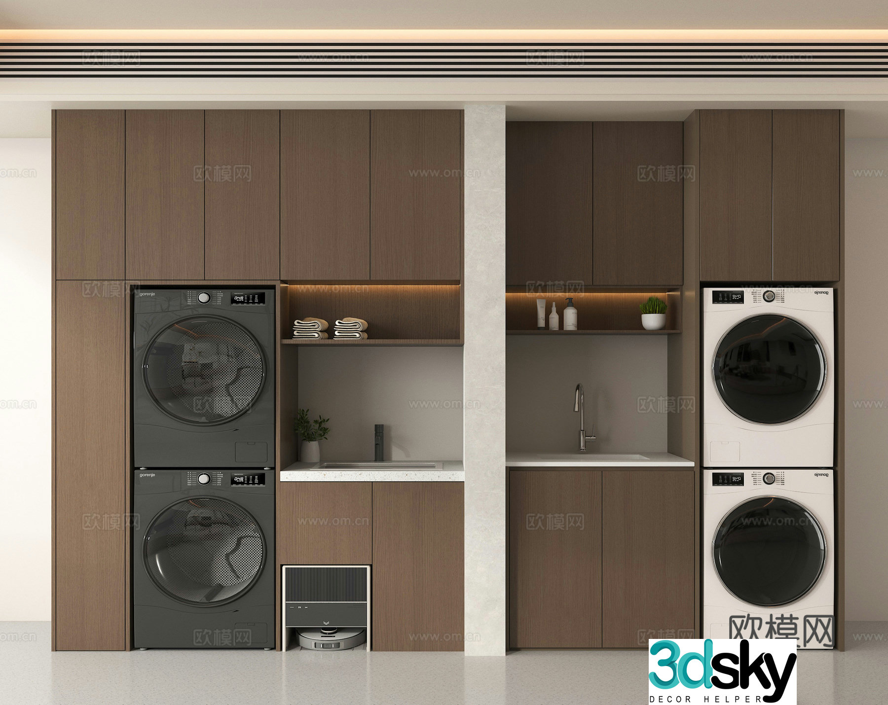 Washing cabinet all-in-one machine 3D model
