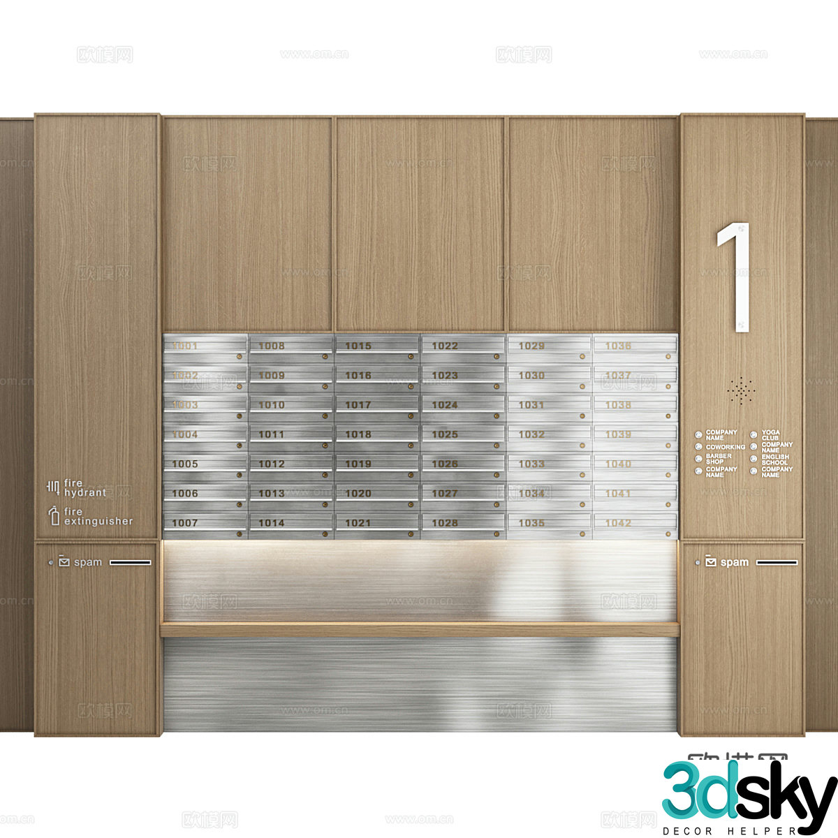 Modern Italian minimalist storage cabinet mailbox express cabinet 3d model