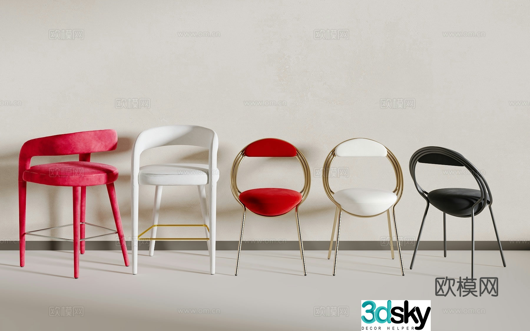 Modern dining chair 3d model