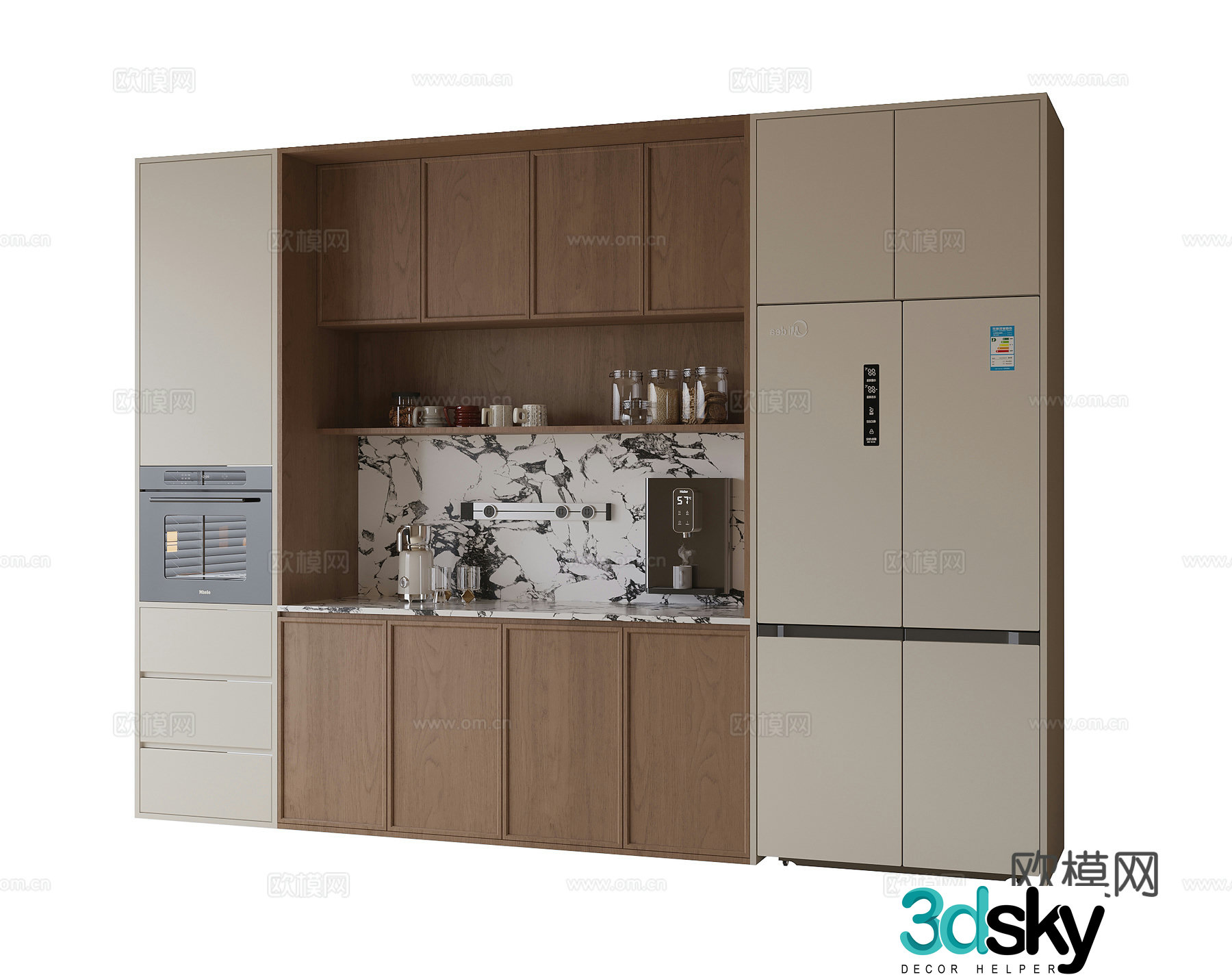 Modern sideboard cabinet cabinet refrigerator cabinet 3d model