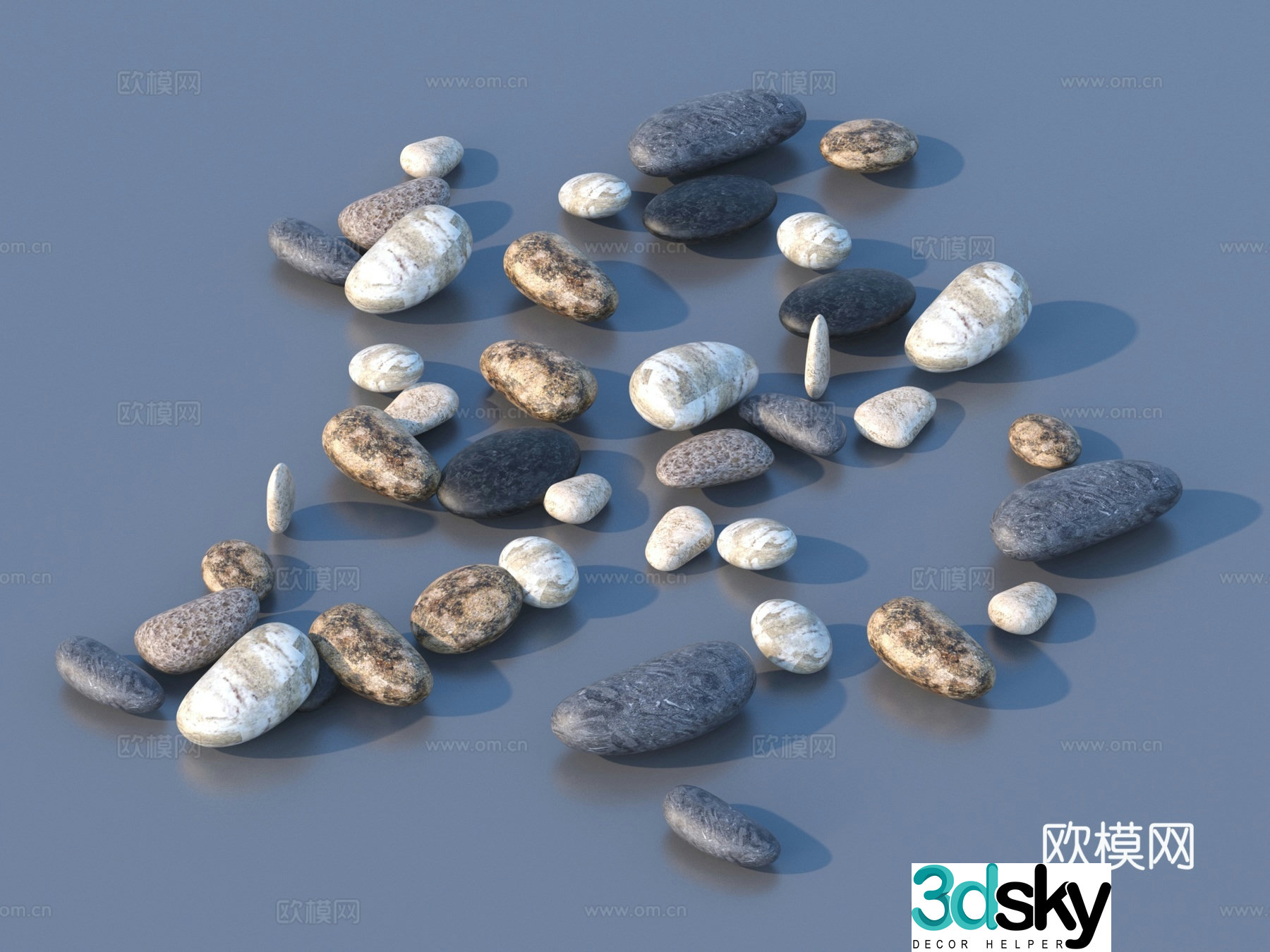 Pebbles Stones 3d model