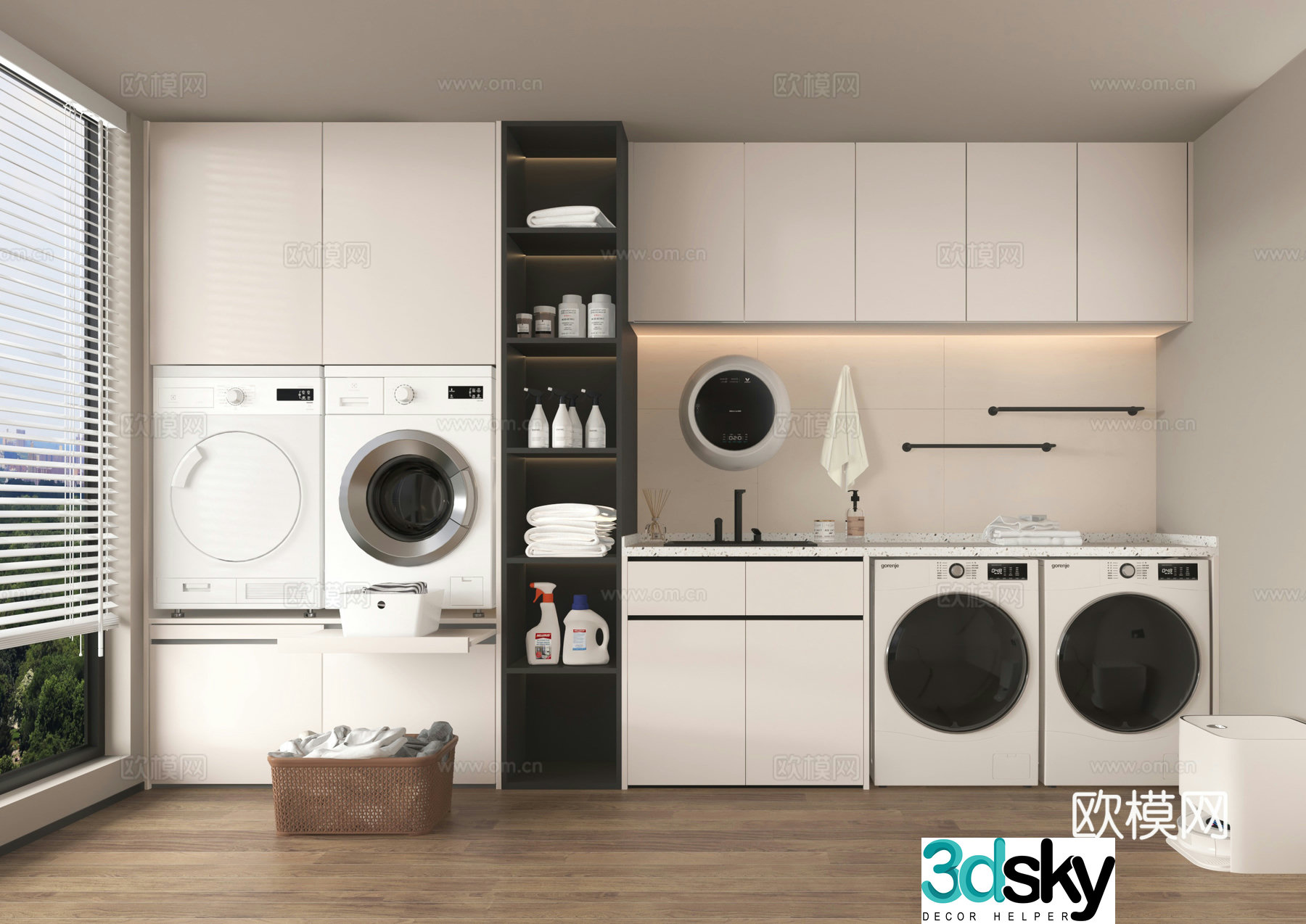 Washing machine drying machine washing machine cabinet 3D model