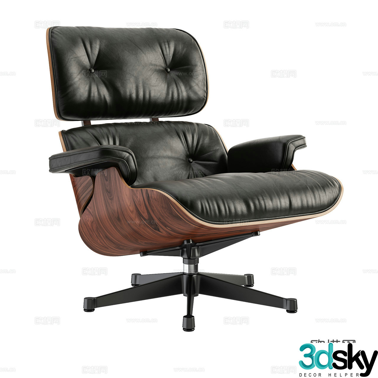 Eames chair recliner lounge chair armchair sofa chair single sofa 3d model