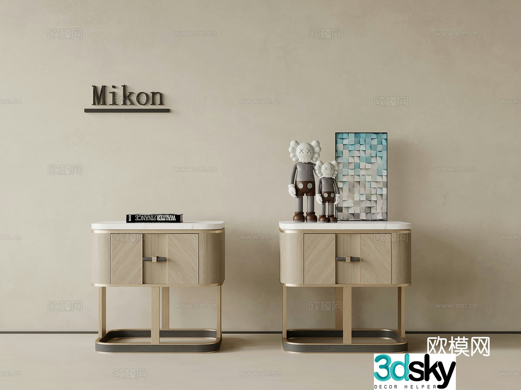 Bedside table Jijifeng Bedside table jewelry ornaments 3D model