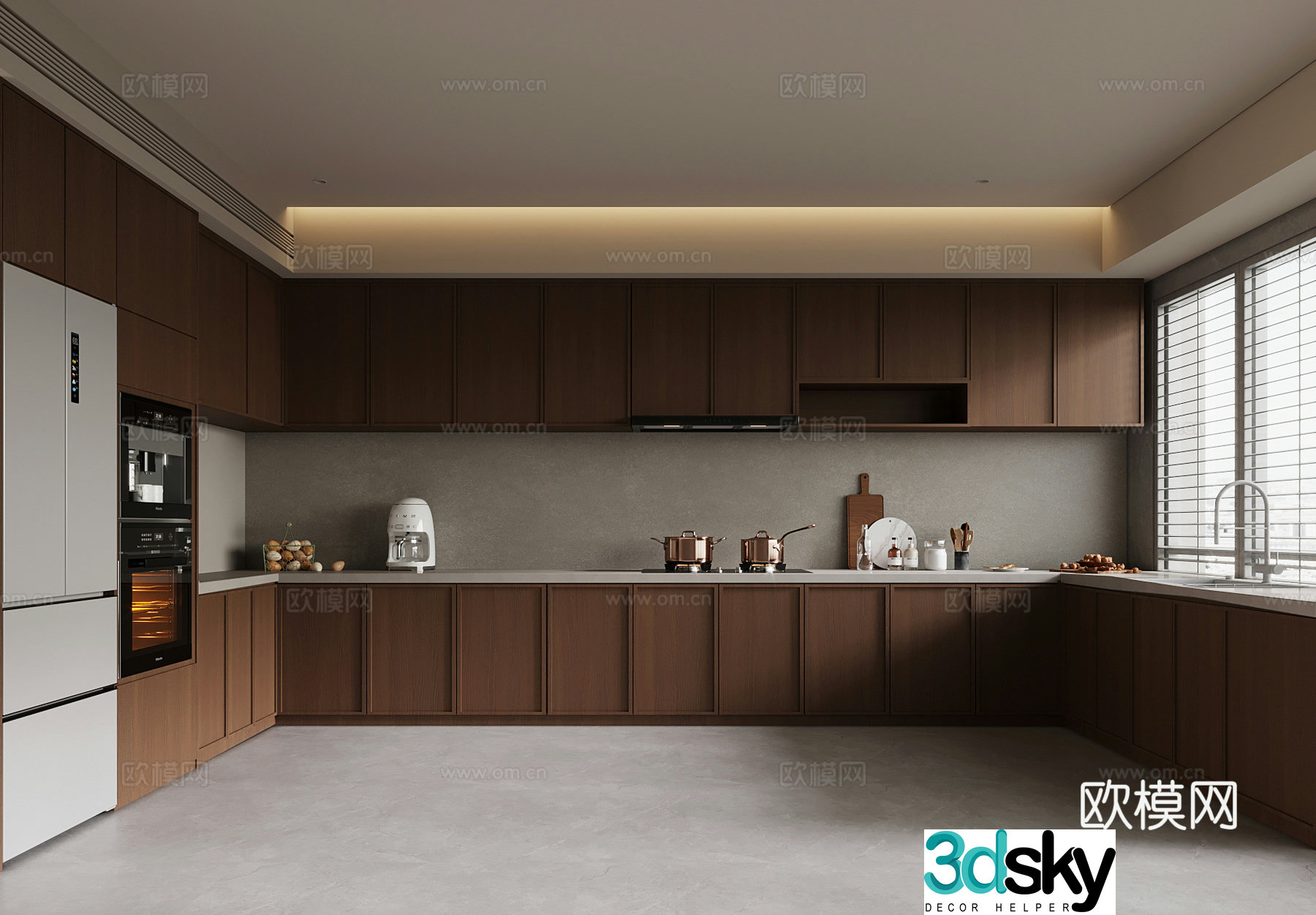 Middle style kitchen 3d model