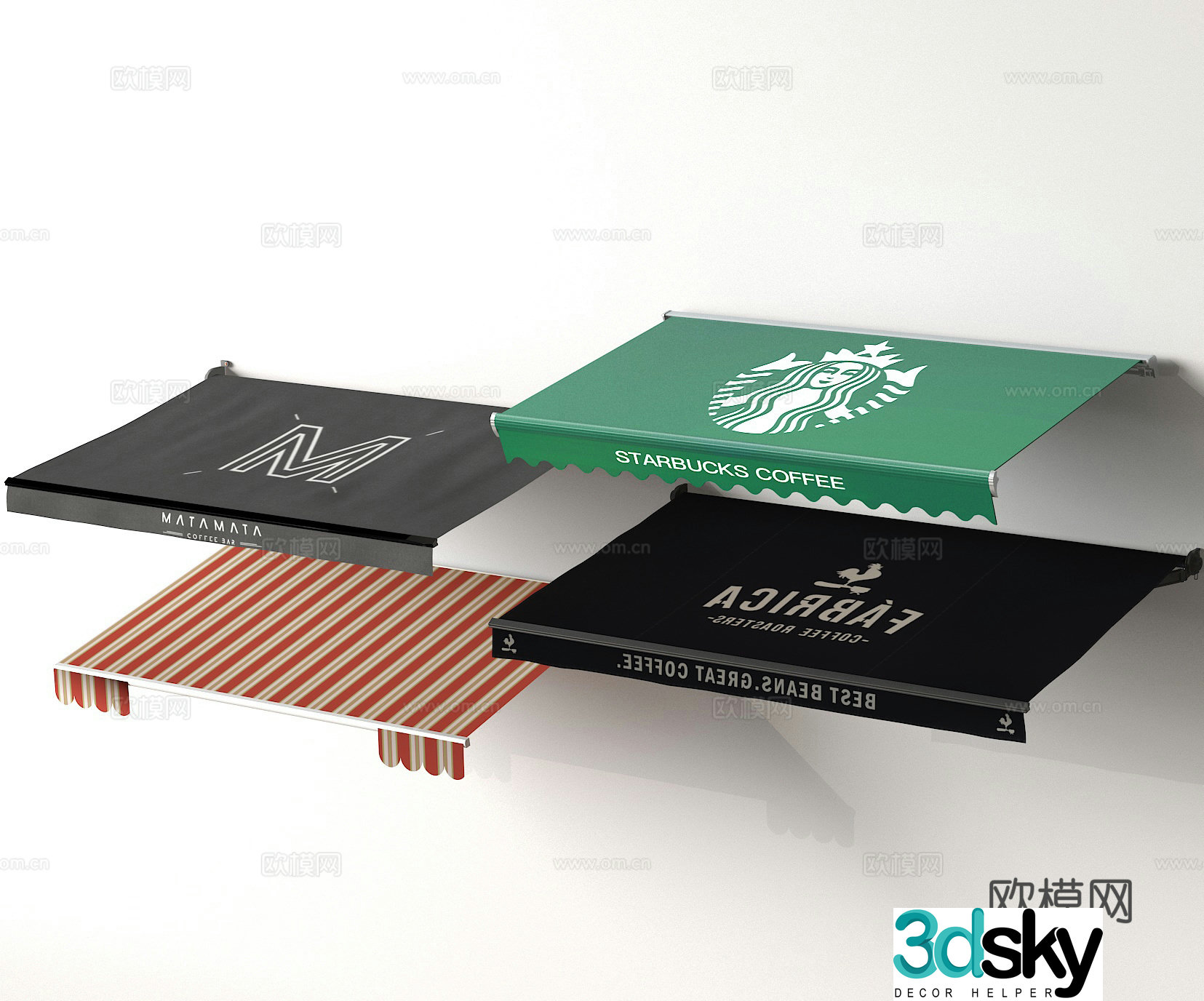 Awning rain building cloth shed 3D model