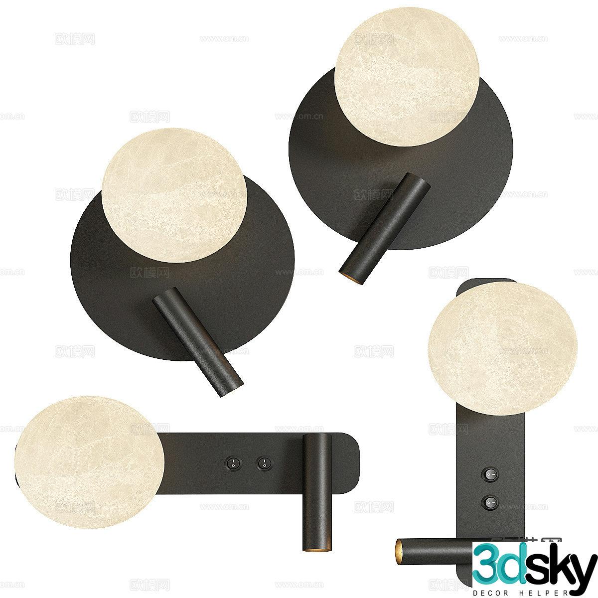 Modern Italian minimalist decorative wall lamp 3d model