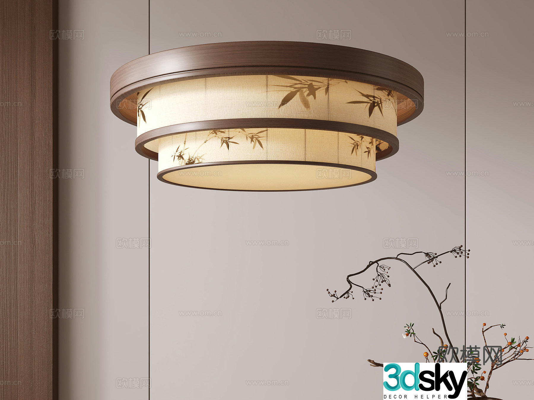 New Chinese ceiling light 3D model