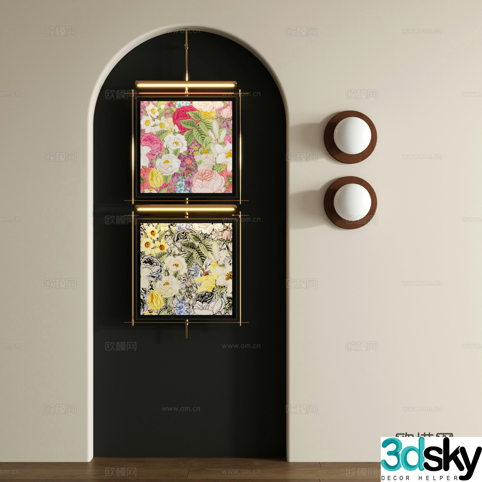 Modern decorative painting Retro decorative painting 3d model