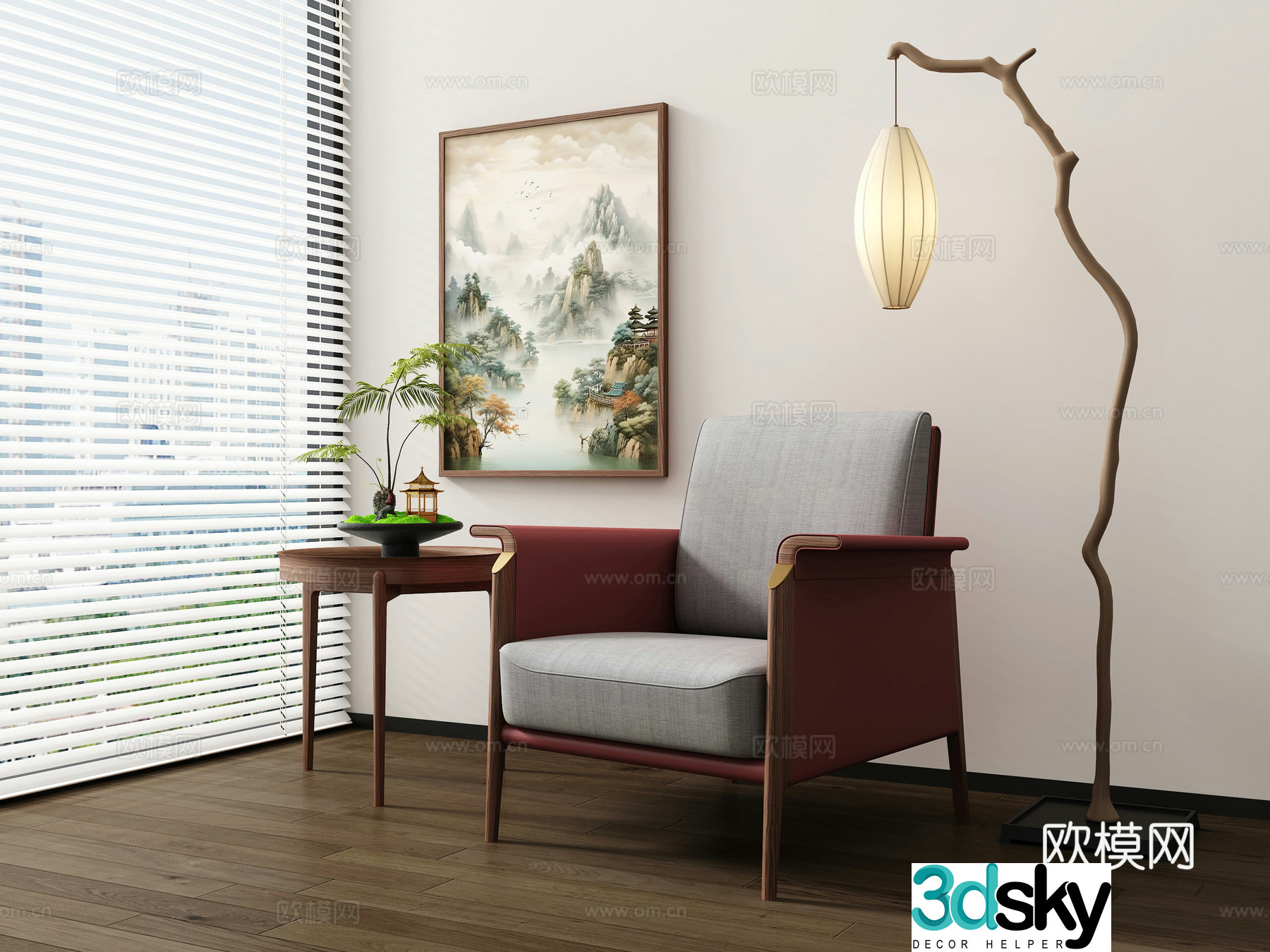New Chinese casual chair 3D model