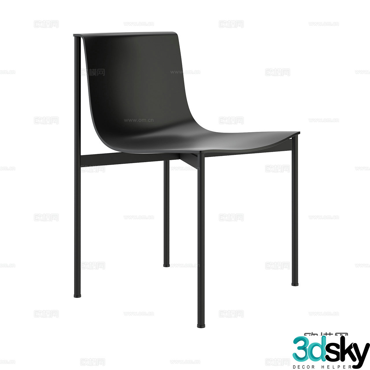 Lema Very simple chair Modern single chair Dining chair Leather chair Metal chair Book chair Tea chair 3d model