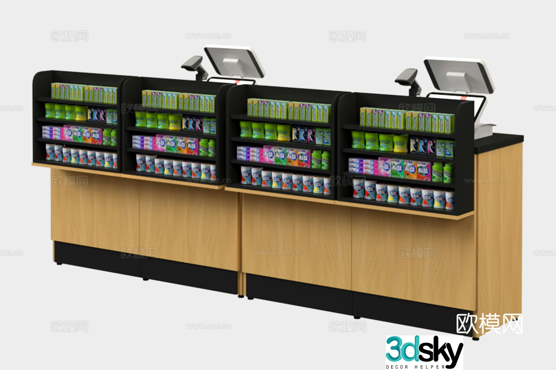 Shelf display cabinet cashier cashier bar cashier cashier equipment 3D model