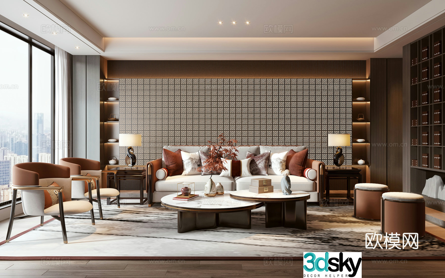 New Chinese living room 3D model