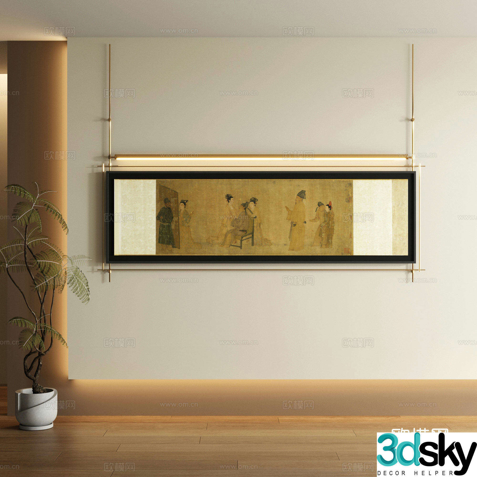 Song’s Hanging Painting New Chinese Decorative Painting 3D Model