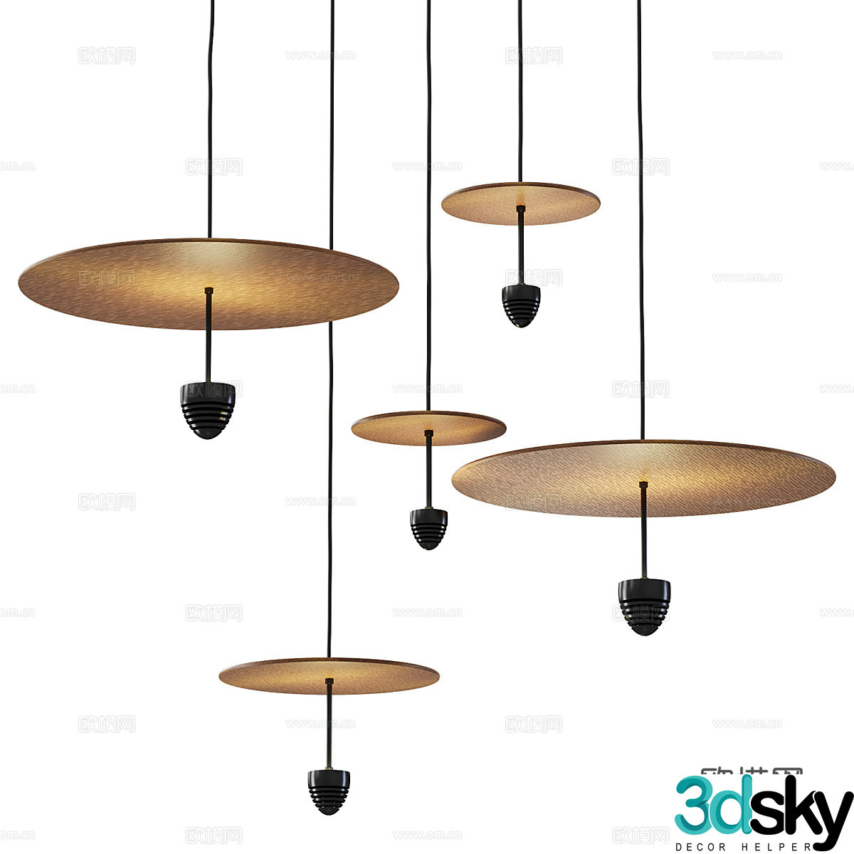 New Chinese light luxury metal craft chandelier 3D model