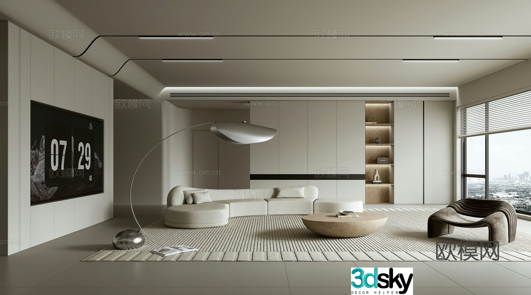 Minimalist living room 3d model