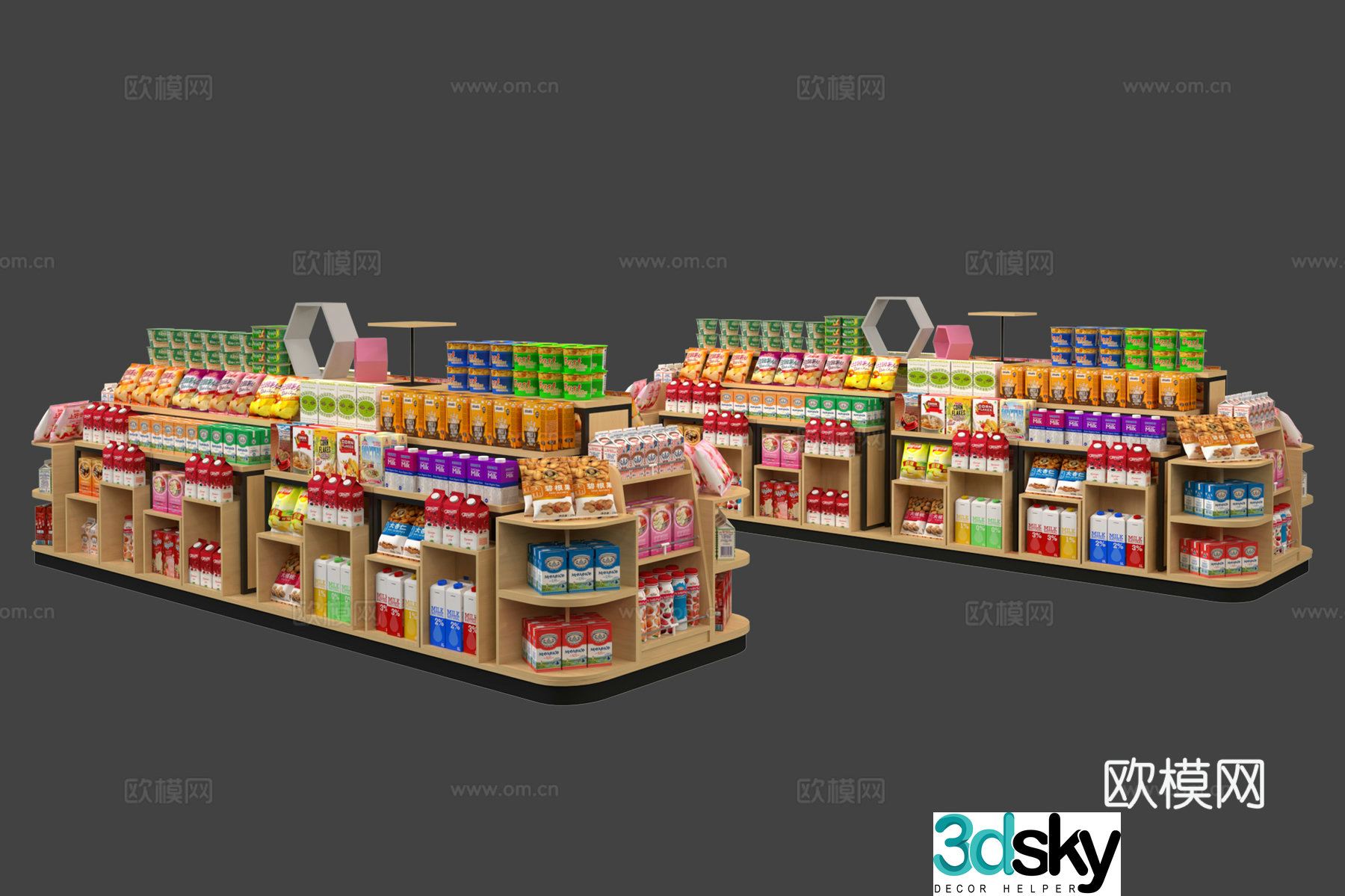 Showcase shelves Display pile head Bulk pile head Promotional exhibition rack Promotional pile head Supermarket 3D model