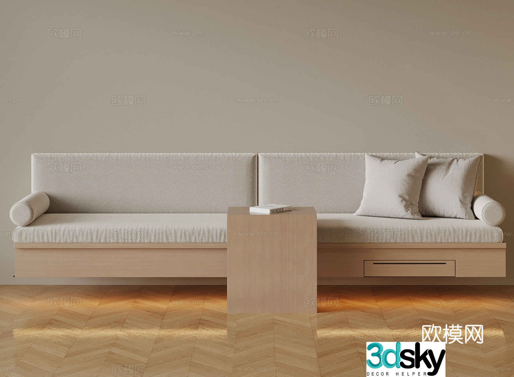Box sofa bay window 3d model