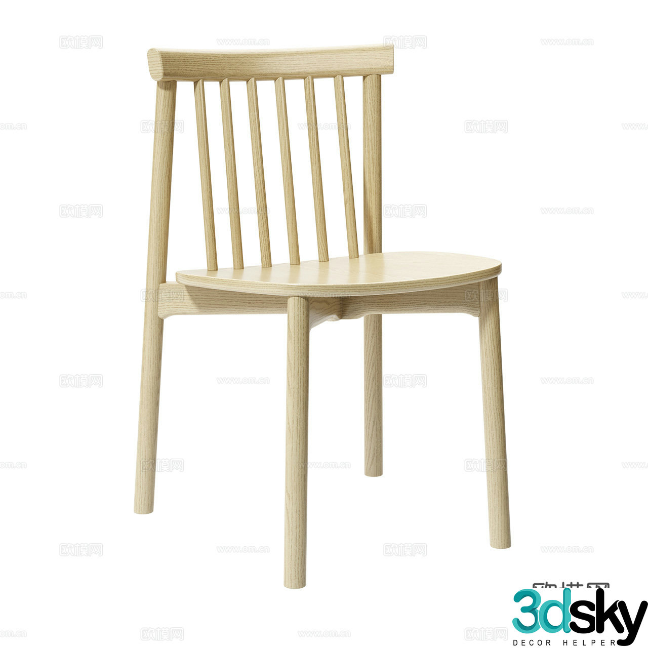 Normann Nordic single chair Log dining chair Single chair Dining chair Book chair Tea chair 3d model