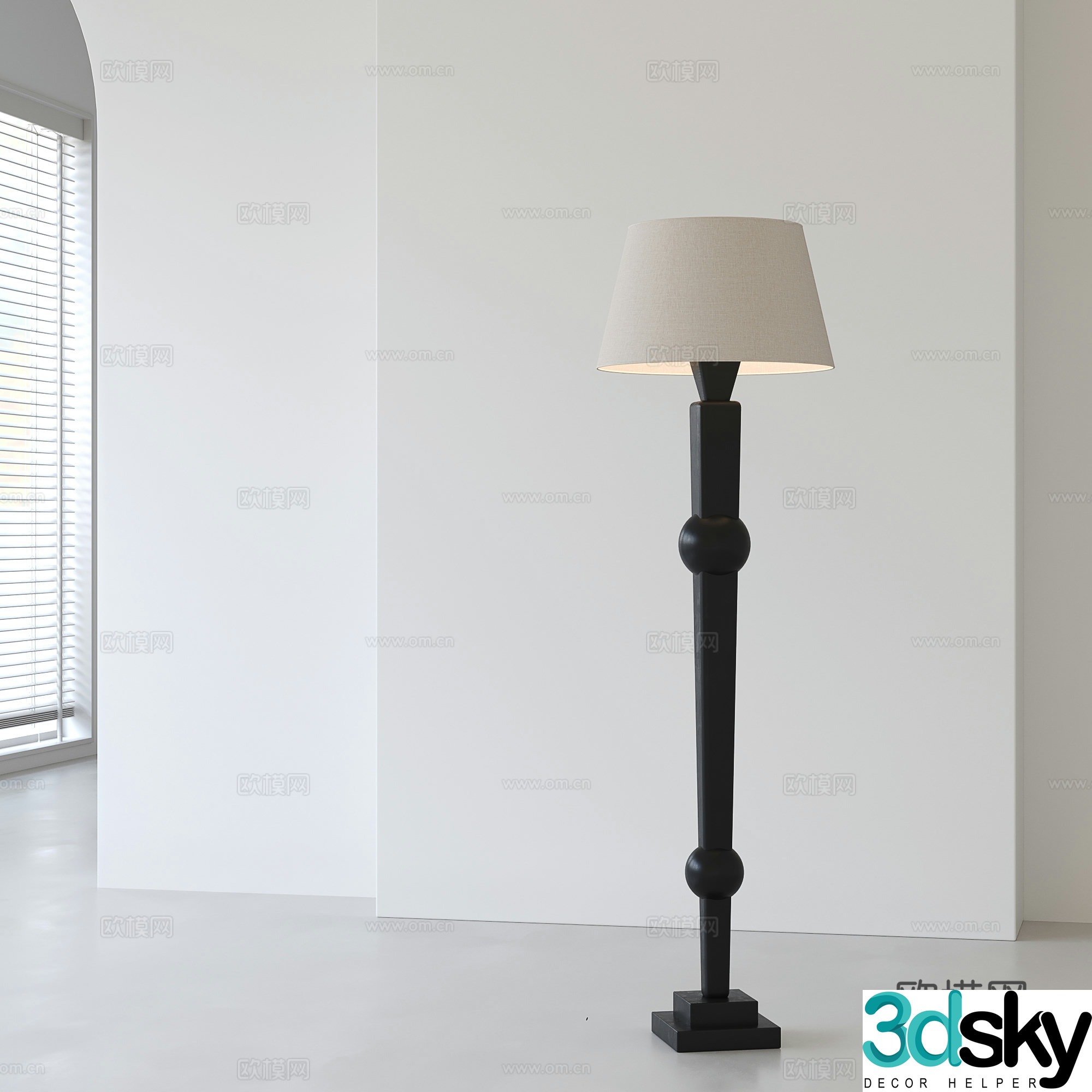 French retro floor lamp 3d model