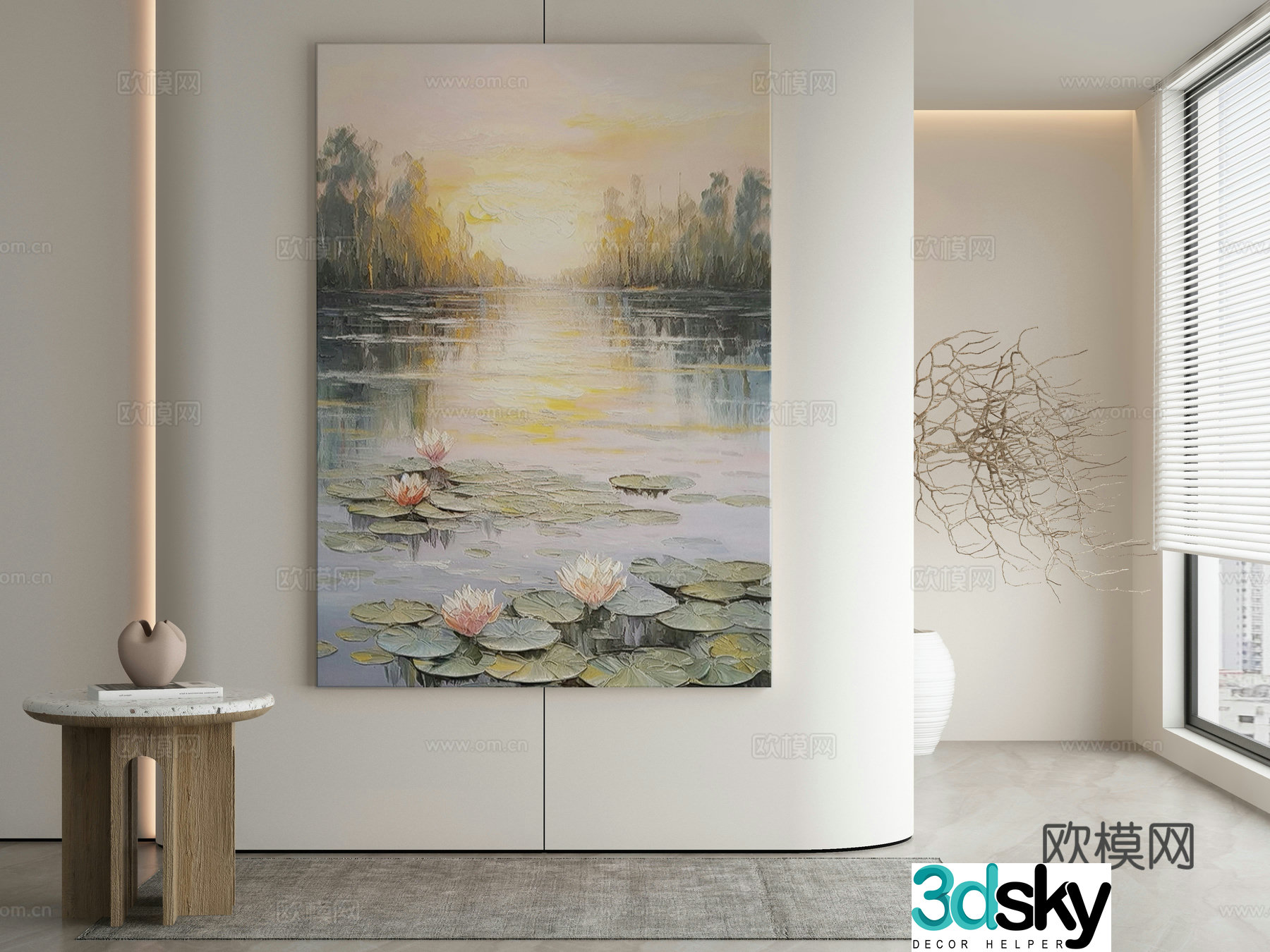 Modern Wasabi Hanging Painting Oil Painting 3D Model