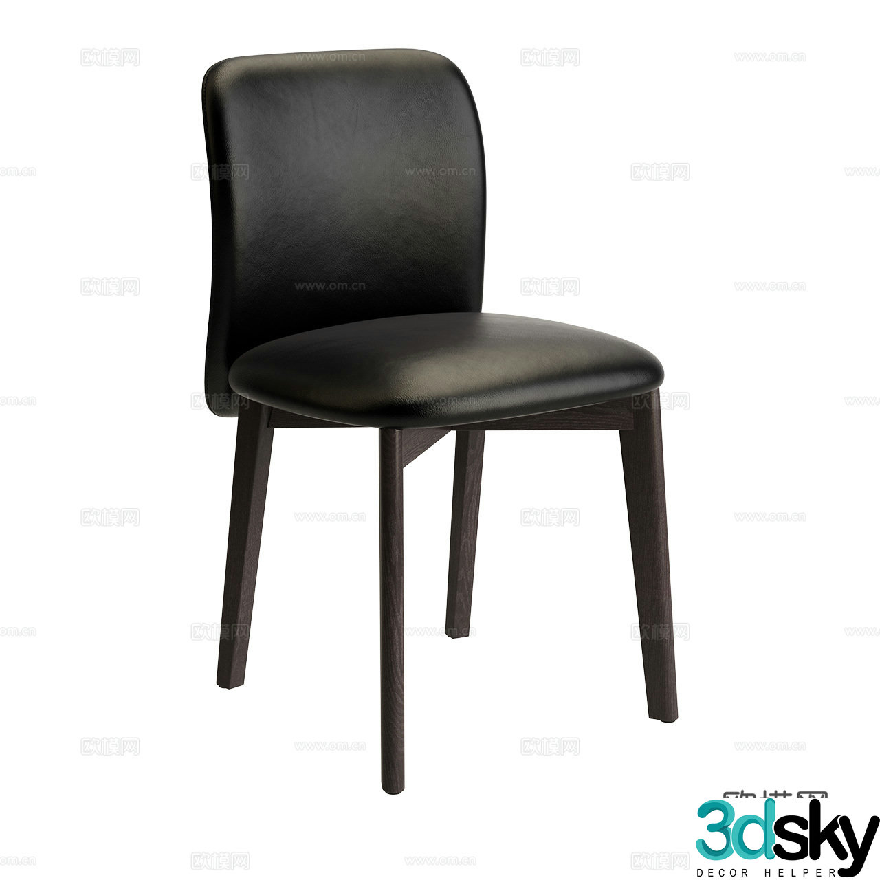 Frag Modern Single Chair Minimalist Dining Chair Dining Chair Leather Dining Chair Leather Dining Chair Wooden Chair 3D Model