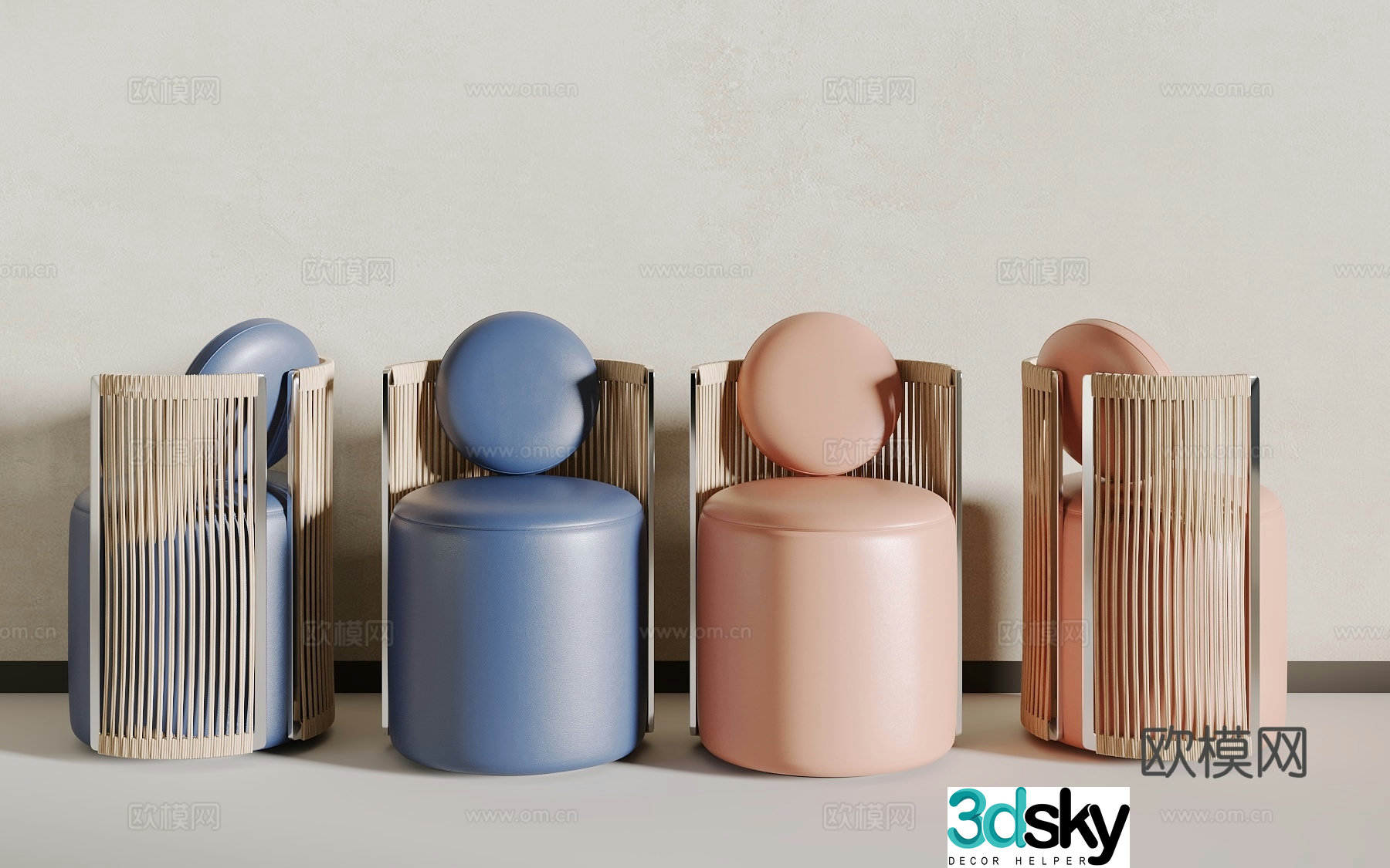 Light luxury seat 3D model